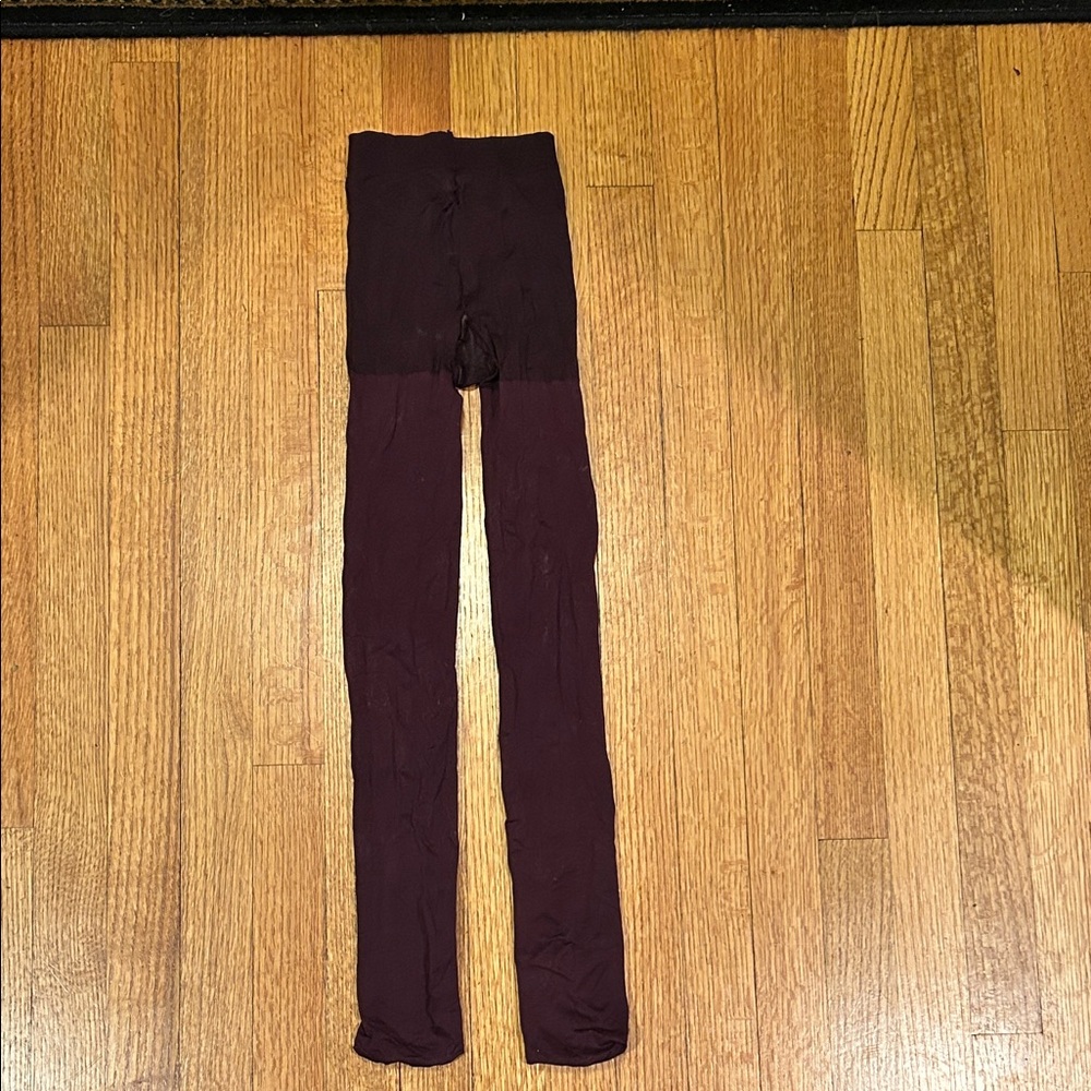 Burgundy Opaque Tights Size Medium